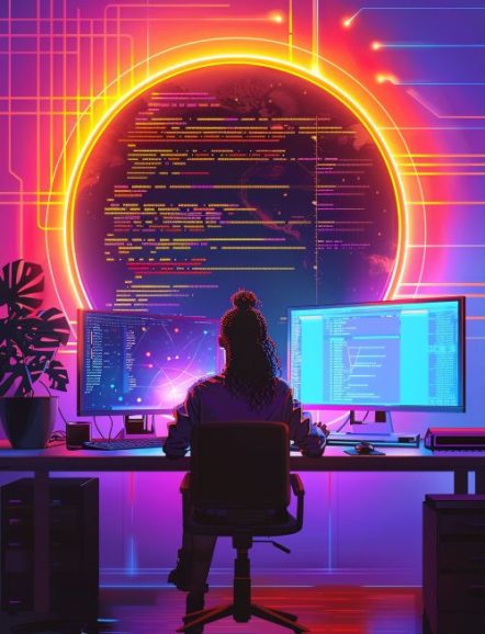 infoc-cyber-security-experts-working-with-tech-devices-neon-lights